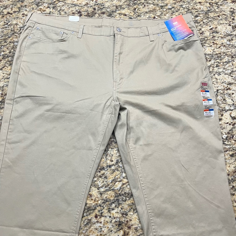 NEW Levis 541 Athletic Taper Mens 50x32 Khaki All Seasons Tech Stretch Pants‎